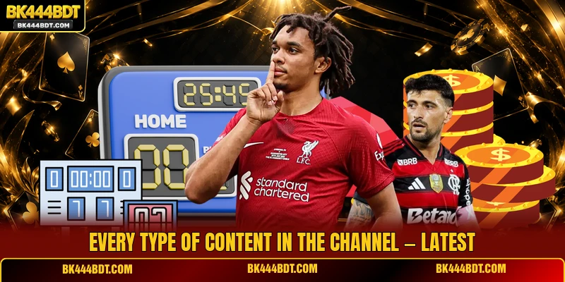 Every type of content in the channel — latest